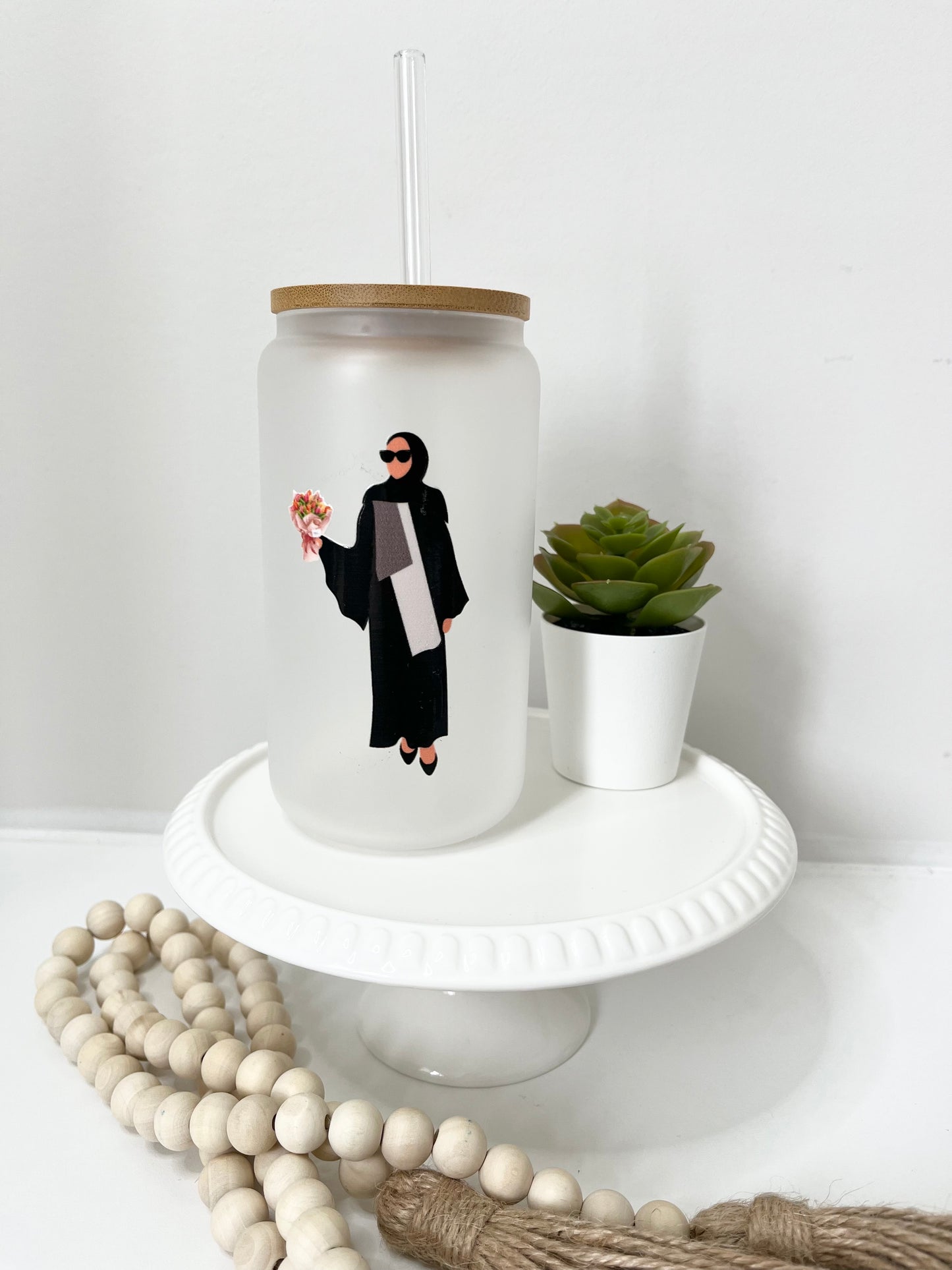 Muslimah Bouquet Glass Can Cup