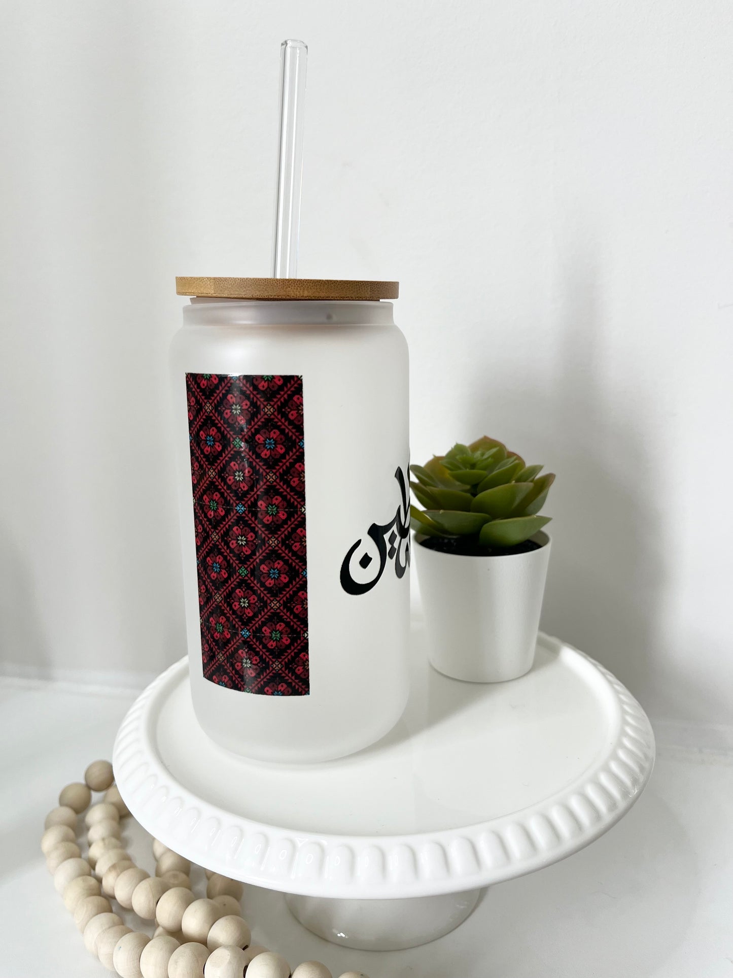 Palestine Tarz Glass Can Cup