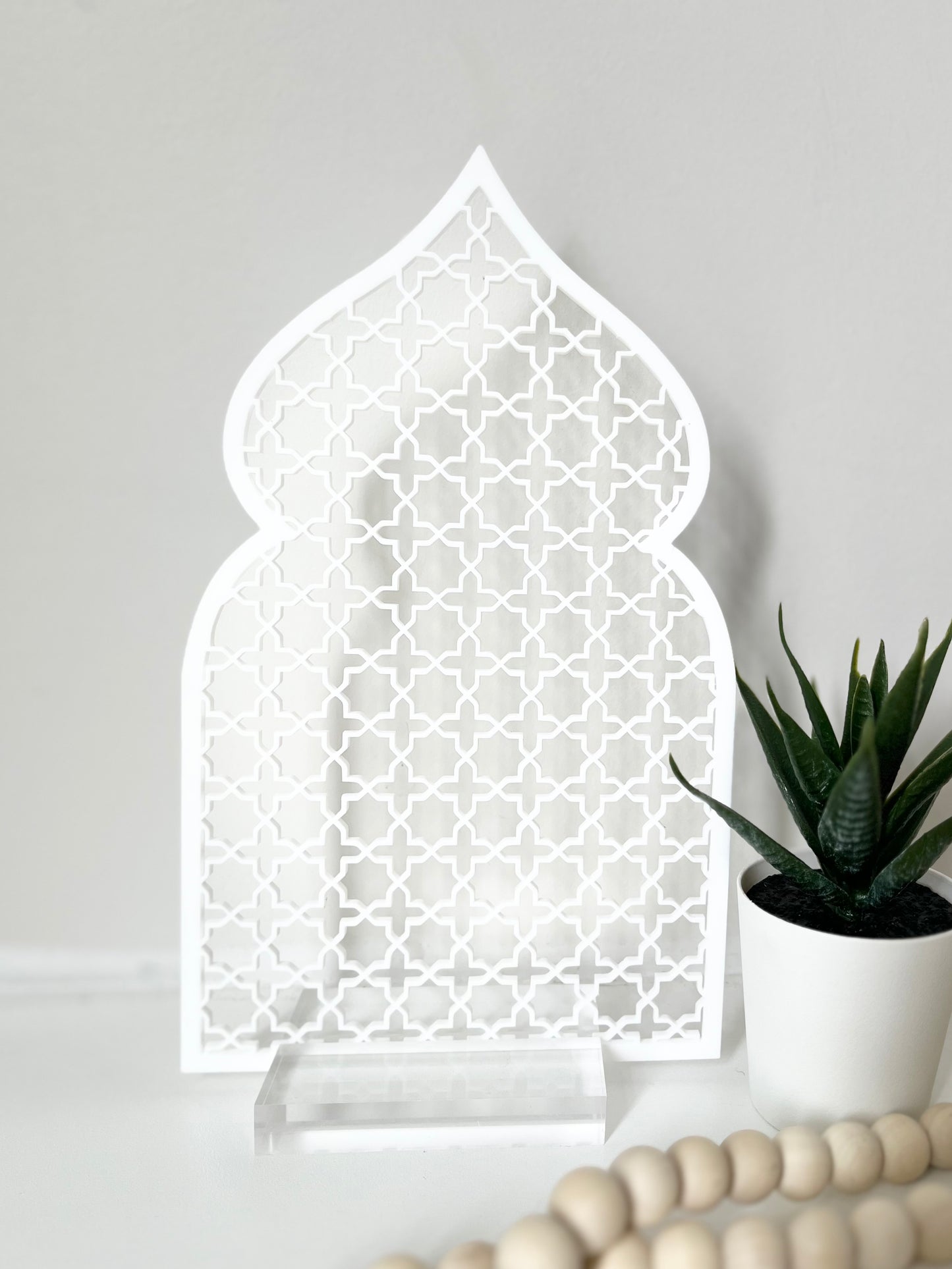 Arabesque table top - White