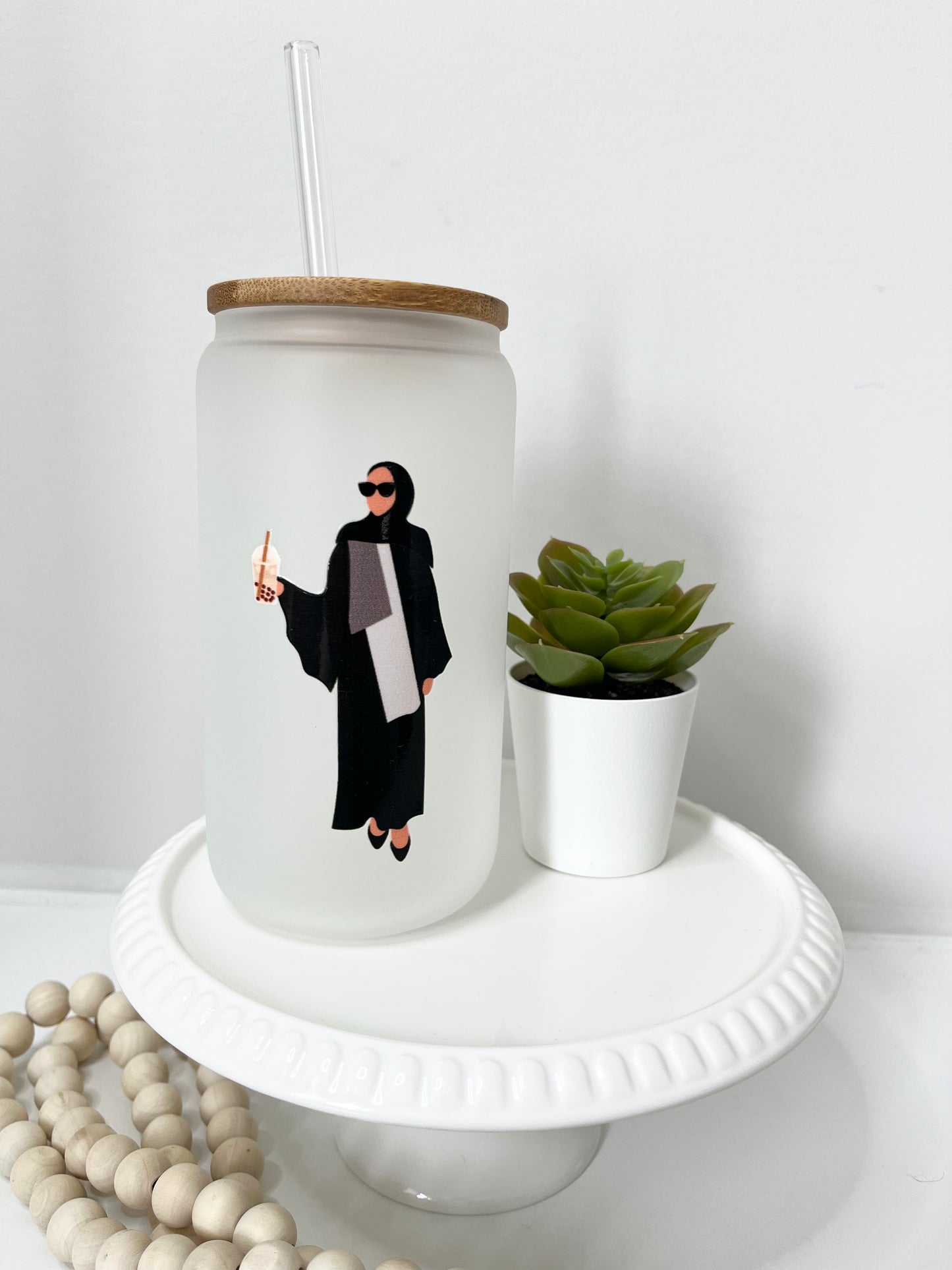 Muslimah Bubble Tea Glass Can Cup