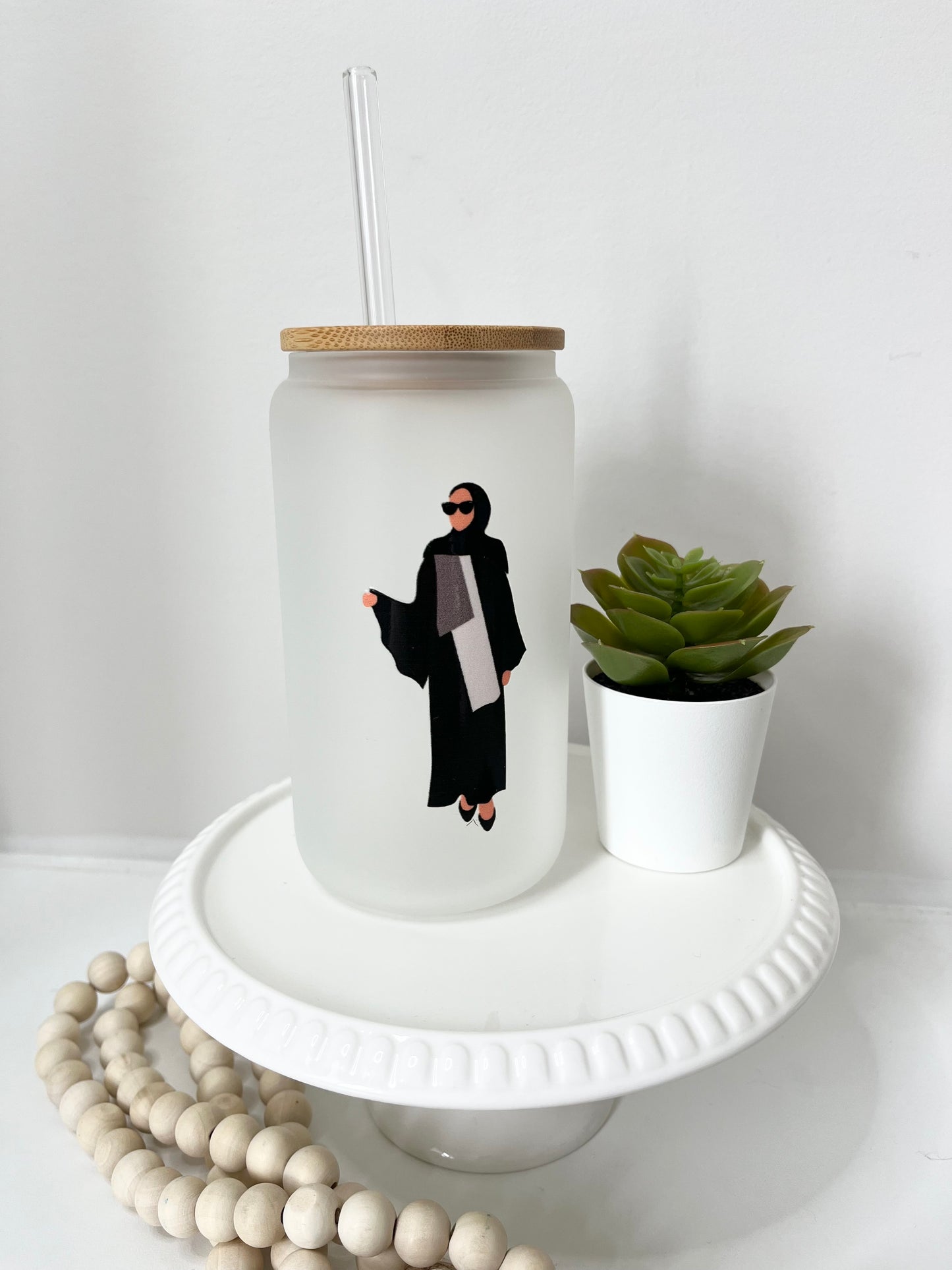 Muslimah Glass Can Cup